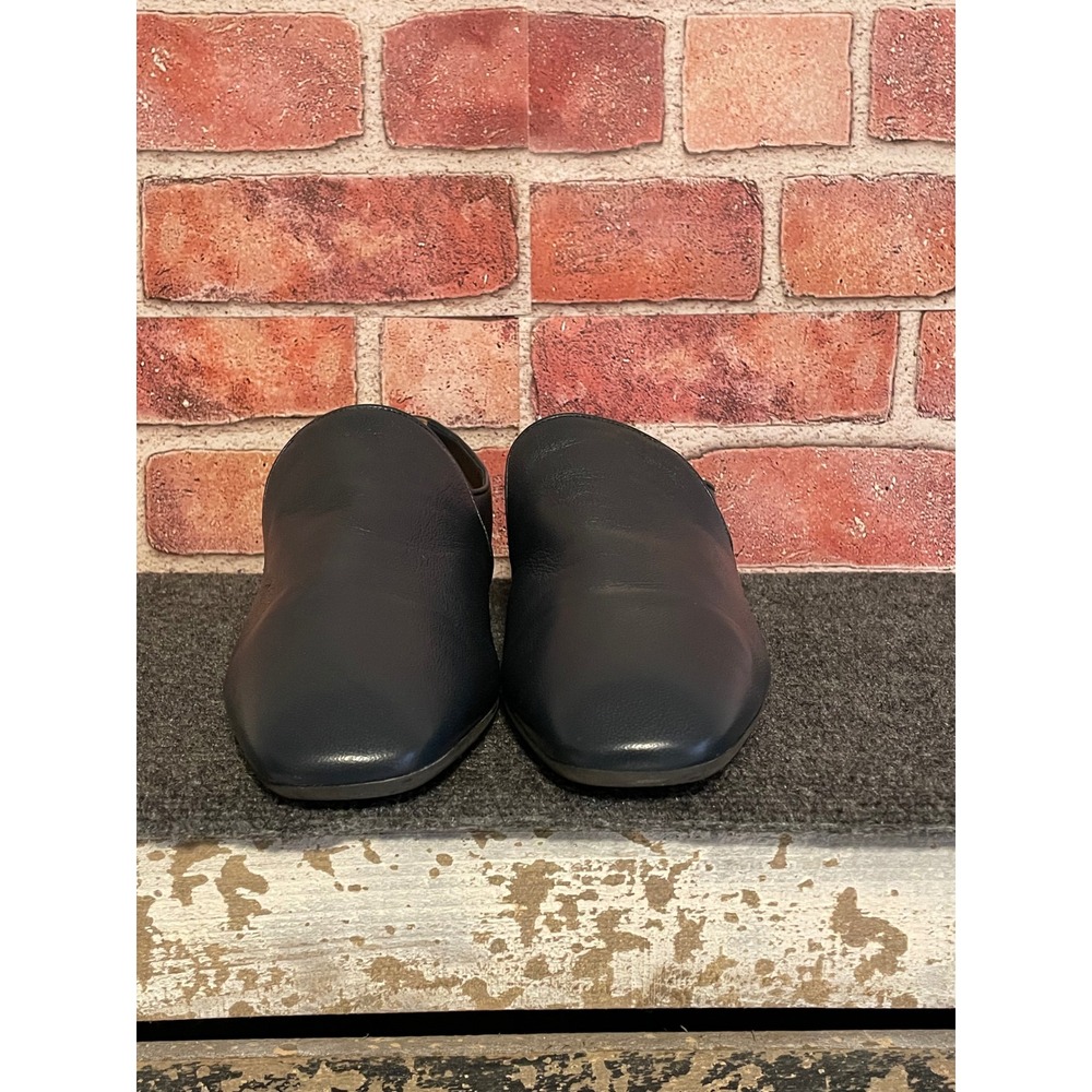 Aquatalia Navy Blue Leather Loafers Made in Italy Slip On Flats Womens 10.5 - Picture 4 of 8